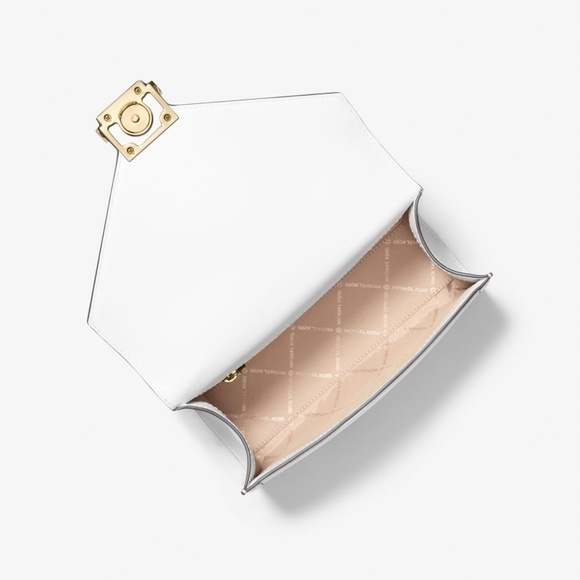 Michael Kors Whitney Medium Sequined Fruit Print Shoulder Bag Purse Optic White - Picture 7 of 11